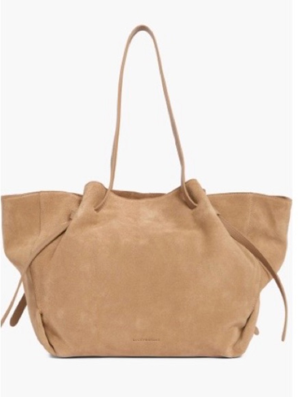 Lucky Brand Suede Shoulder Tote Bag in Tan